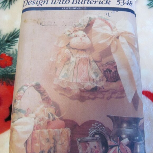 Vtg 1990s Butterick Sewing Craft Pattern 5348 Bunnies, Basket & Wreath UNCUT - Picture 12 of 12